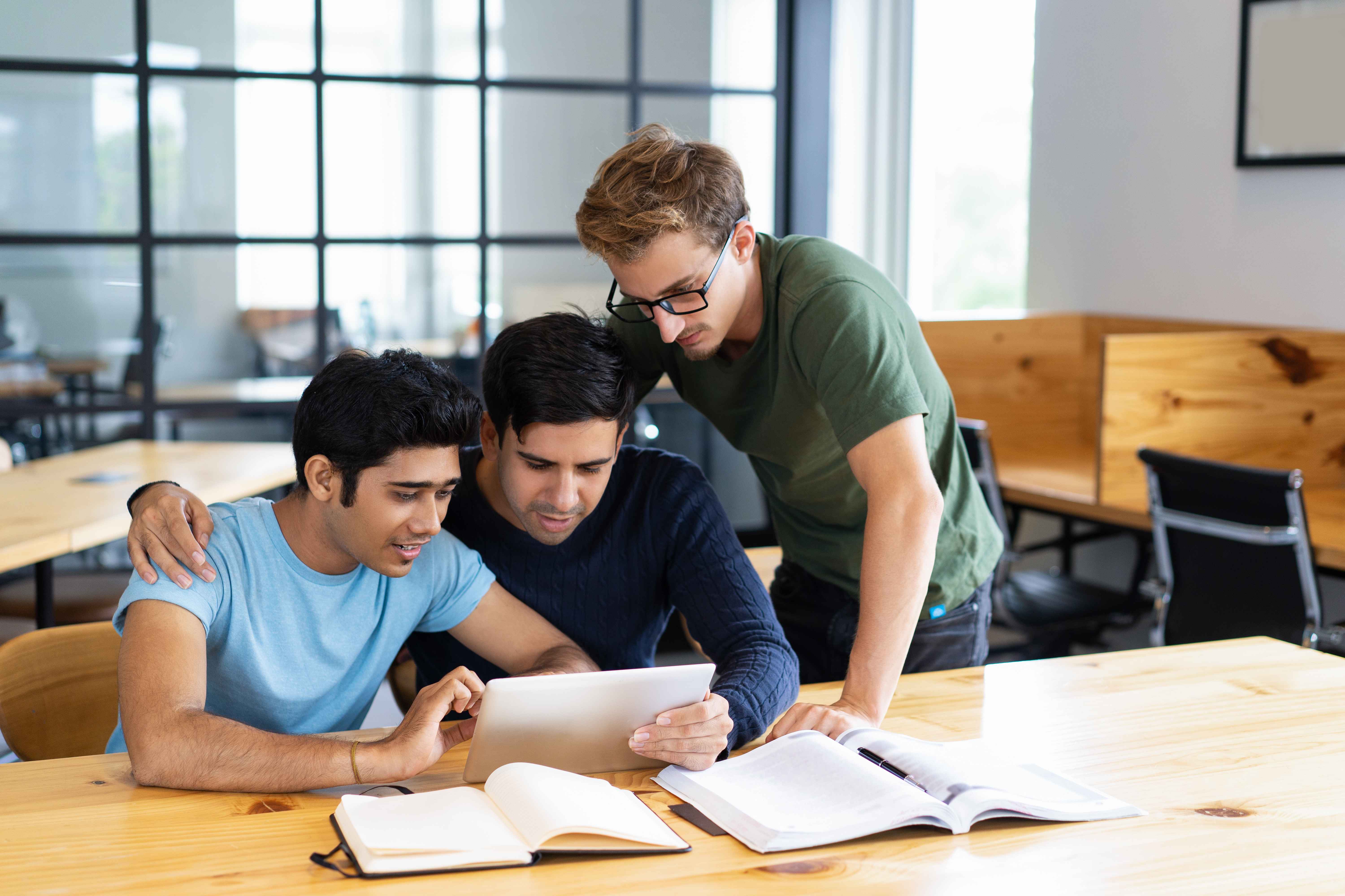 College students studying